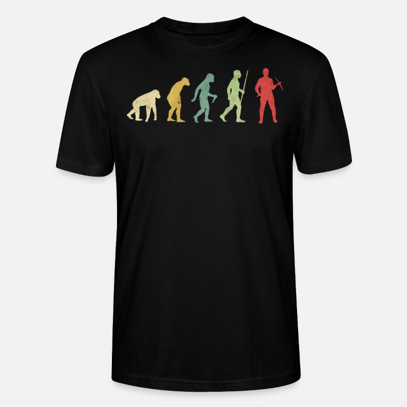 Miner With Pickaxe Evolution - Stanley/Stella CRAFTER Unisex Organic T-Shirt - black