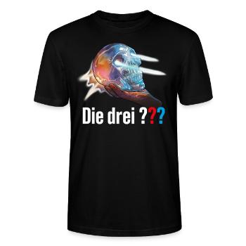 Die Drei ??? Der Kristallschädel - Stanley/Stella Unisex Bio-T-Shirt CRAFTER - Schwarz - Vorne - Alina (178cm) & Michal (187cm)