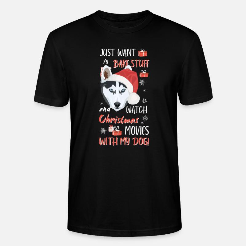 Husky Joyeux Noël - T-shirt bio CRAFTER Stanley Stella Unisexe - noir