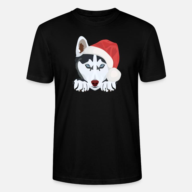 Husky Joyeux Noël - T-shirt bio CRAFTER Stanley Stella Unisexe - noir