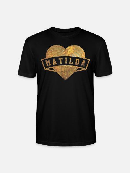 Matilda Hearts Gold - Stanley/Stella CRAFTER Unisex Organic T-Shirt - black
