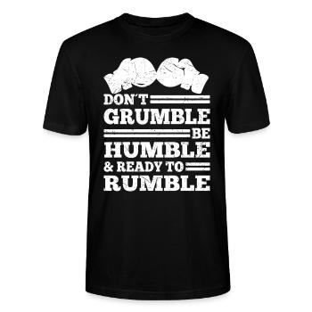 Boxe Ne grognez pas Soyez humble Prêt à gronder - T-shirt bio CRAFTER Stanley Stella Unisexe - noir - Devant - Alina (178cm) & Michal (187cm)