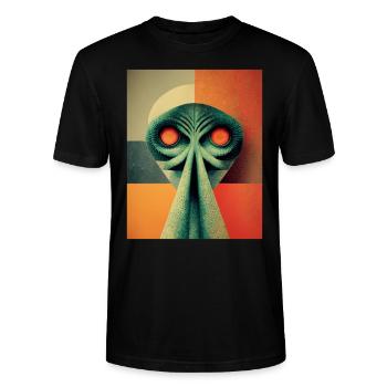Alinen bauhaus Vintage Style v 01 - Stanley/Stella Unisex Bio-T-Shirt CRAFTER - Schwarz - Vorne - Alina (178cm) & Michal (187cm)