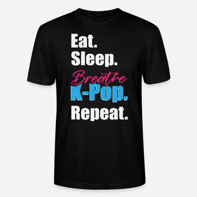 Manger Sleep K-Pop Répéter - T-shirt bio CRAFTER Stanley Stella Unisexe - noir