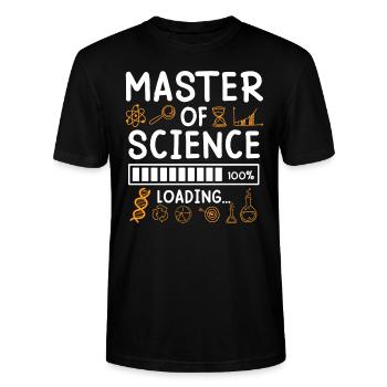 Master Abschluss Masterarbeit Master of Science - Stanley/Stella Unisex Bio-T-Shirt CRAFTER - Schwarz - Vorne - Alina (178cm) & Michal (187cm)