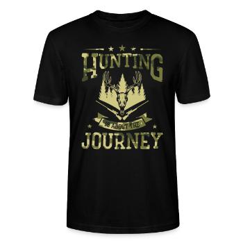 Chasse au cerf Saison de chasse à la faune Sports de tir - T-shirt bio CRAFTER Stanley Stella Unisexe - noir - Devant - Alina (178cm) & Michal (187cm)