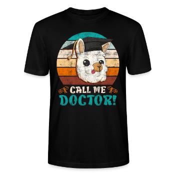 Nenn mich Doktor Ich habe einen Doktortitel - Stanley/Stella Unisex Bio-T-Shirt CRAFTER - Schwarz - Vorne - Alina (178cm) & Michal (187cm)