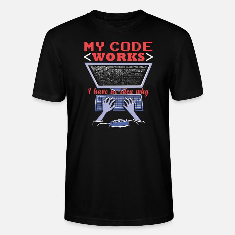 Fuuny Coder Programmierer - Stanley/Stella Unisex Bio-T-Shirt CRAFTER - Schwarz