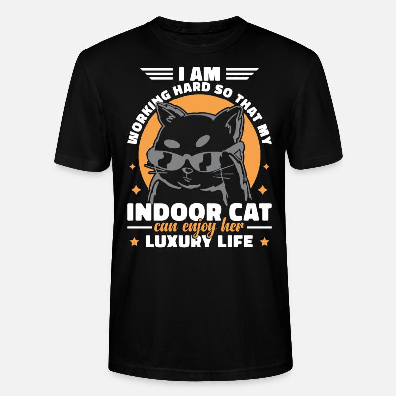 Drôle de chat d’intérieur - T-shirt bio CRAFTER Stanley Stella Unisexe - noir