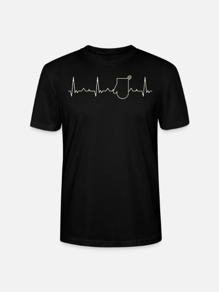 Vante ovn. Hjerte. Kærlighed. EKG. Puls. Slå. - Stanley Stella CRAFTER unisex økologisk-T-shirt - sort