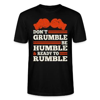 Boxer Ne grognez pas Soyez humble Prêt à gronder - T-shirt bio CRAFTER Stanley Stella Unisexe - noir - Devant - Alina (178cm) & Michal (187cm)