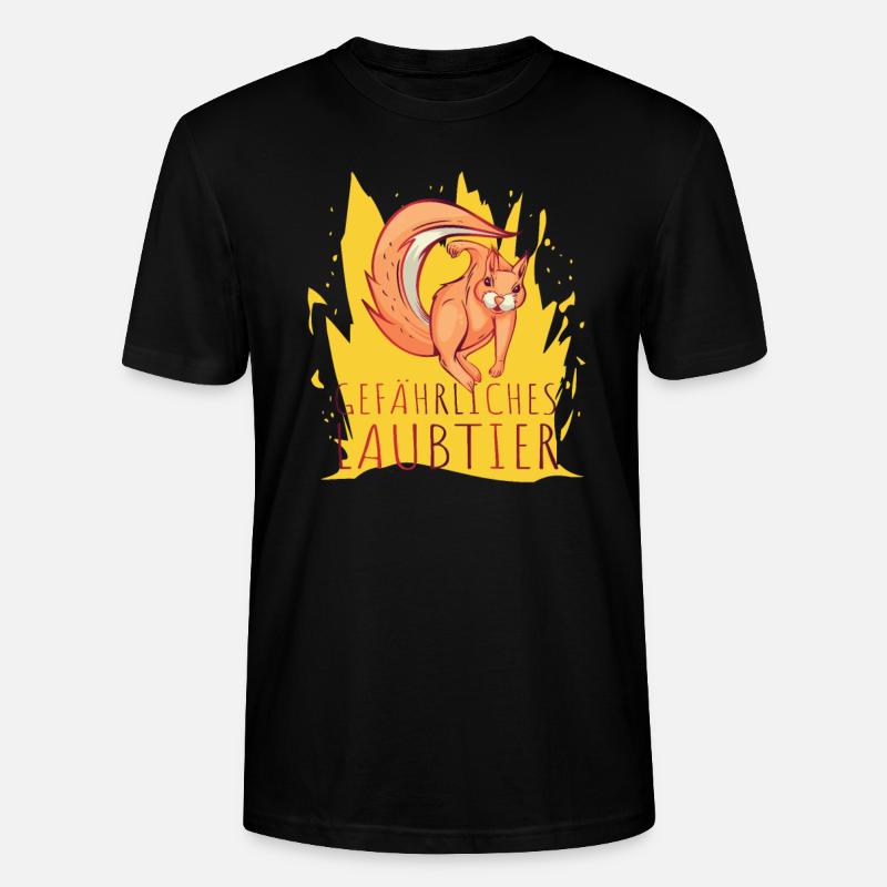 Gefährliches Laubtier Eichhörnchen - Stanley/Stella Unisex Bio-T-Shirt CRAFTER - Schwarz