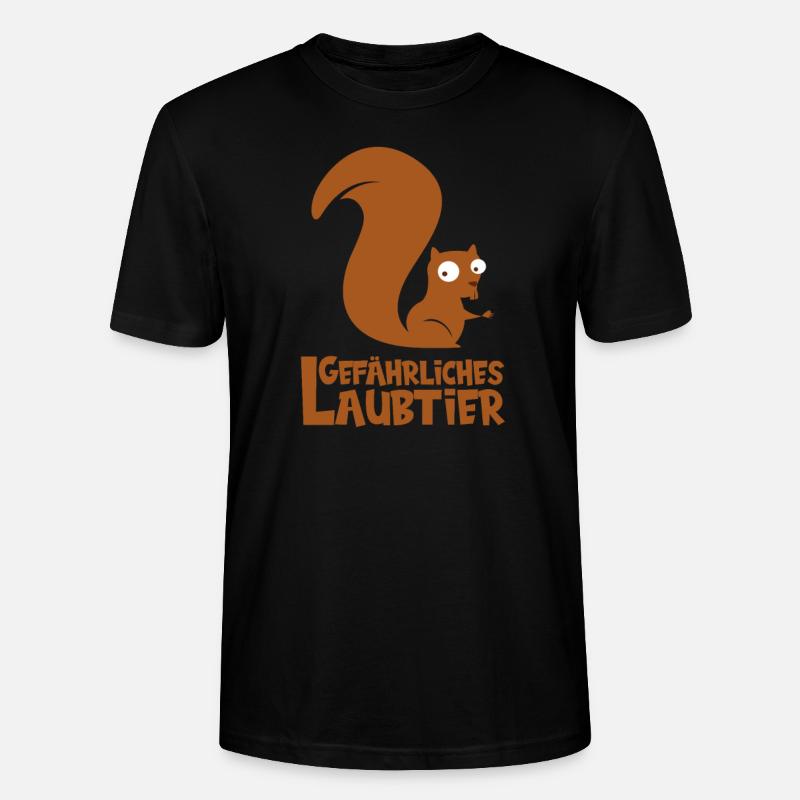 Gefährliches Laubtier Eichhörnchen - Stanley/Stella Unisex Bio-T-Shirt CRAFTER - Schwarz