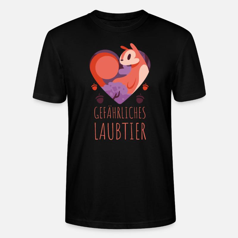 Gefährliches Laubtier Eichhörnchen - Stanley/Stella Unisex Bio-T-Shirt CRAFTER - Schwarz
