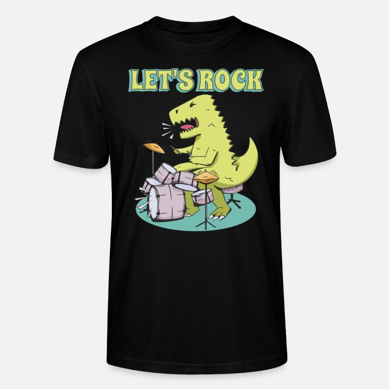Bass Drum T- Rex Dinosaurier - Stanley/Stella Unisex Bio-T-Shirt CRAFTER - Schwarz