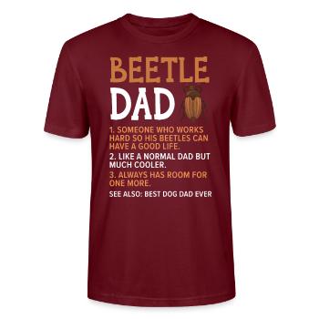 Insekten-Entomologie Zukunft Entomologe Papa - Stanley/Stella Unisex Bio-T-Shirt CRAFTER - Burgunderrot - Vorne - Alina (178cm) & Michal (187cm)