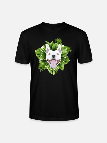 Tropical Bull Terrier - Stanley/Stella CRAFTER Unisex Organic T-Shirt - black