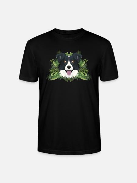 Tropical Border Collie - Stanley/Stella CRAFTER Unisex Organic T-Shirt - black