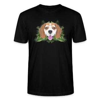 Tropical Beagle - T-shirt bio CRAFTER Stanley Stella Unisexe - noir - Devant - Alina (178cm) & Michal (187cm)