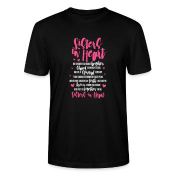 Schwester - Stanley/Stella Unisex Bio-T-Shirt CRAFTER - Schwarz - Vorne - Alina (178cm) & Michal (187cm)