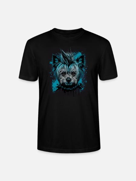 Punky Yorkshire Terrier - Stanley/Stella CRAFTER Unisex Organic T-Shirt - black