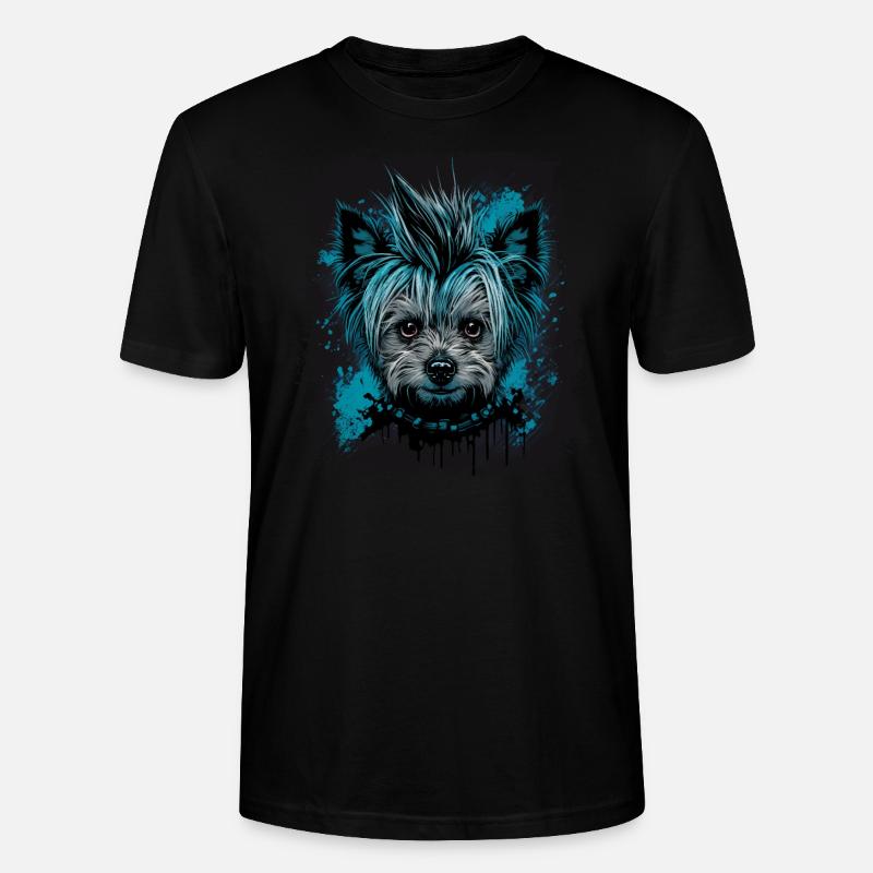 Punky Yorkshire Terrier - T-shirt bio CRAFTER Stanley Stella Unisexe - noir