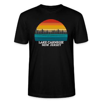 Lac Carnegie New Jersey - T-shirt bio CRAFTER Stanley Stella Unisexe - noir - Devant - Alina (178cm) & Michal (187cm)