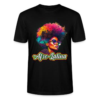 Afro Cheveux Afro Latina Femme Africaine - T-shirt bio CRAFTER Stanley Stella Unisexe - noir - Devant - Alina (178cm) & Michal (187cm)