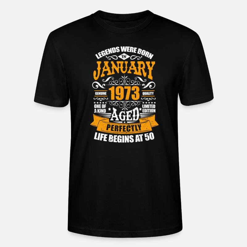 Janvier 1973 - T-shirt bio CRAFTER Stanley Stella Unisexe - noir