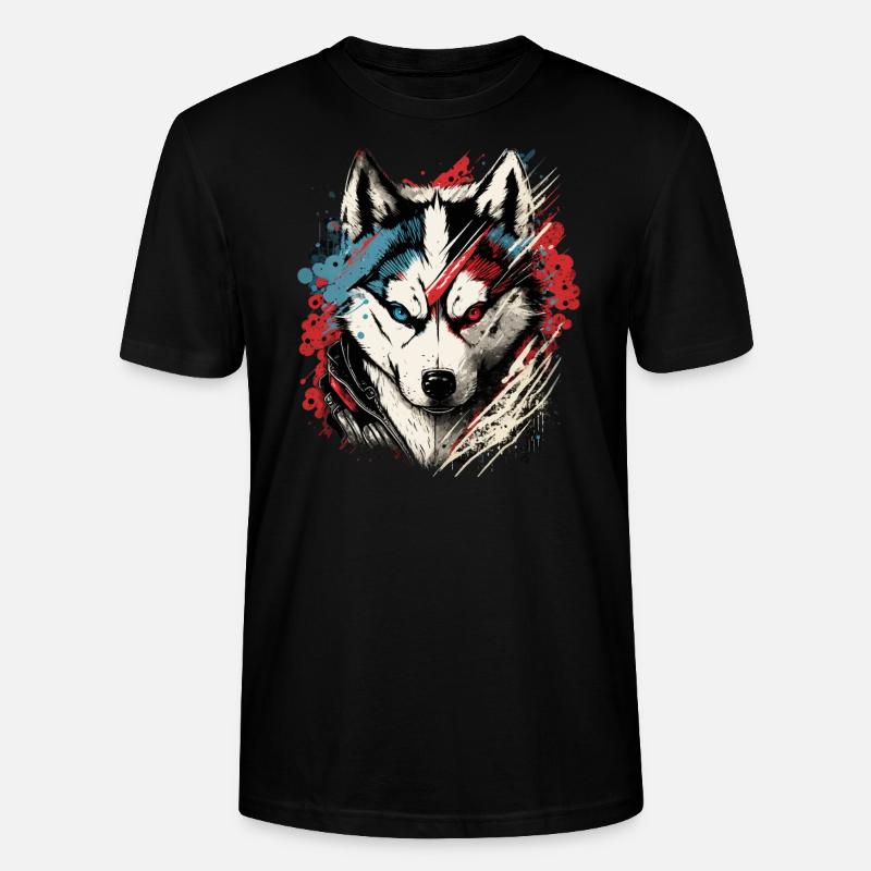 Scary Husky - Stanley/Stella Unisex Bio-T-Shirt CRAFTER - Schwarz