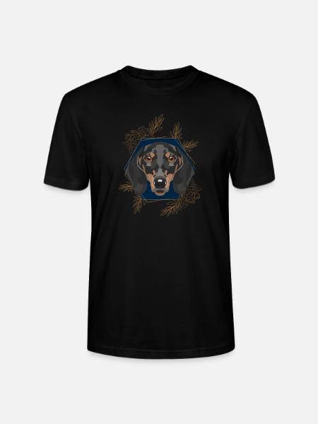 Golden Dog Dachshund - Stanley/Stella CRAFTER Unisex Organic T-Shirt - black