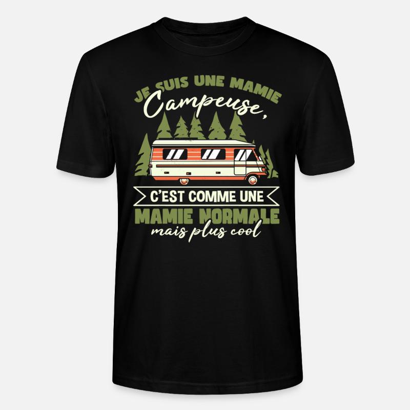 Je Suis Un Mamie Campeuse - T-shirt bio CRAFTER Stanley Stella Unisexe - noir