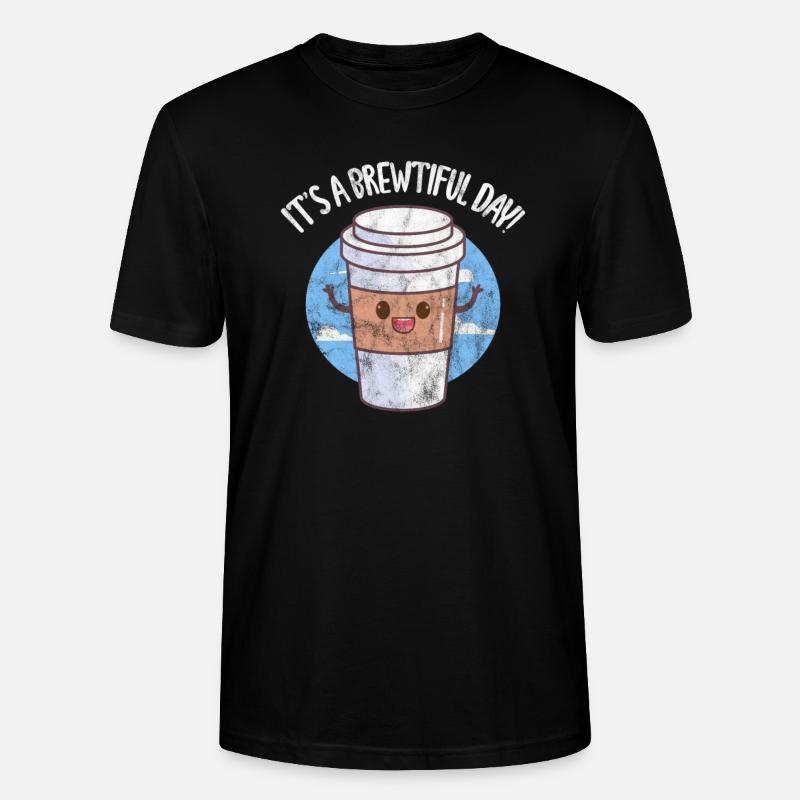 Café - T-shirt bio CRAFTER Stanley Stella Unisexe - noir