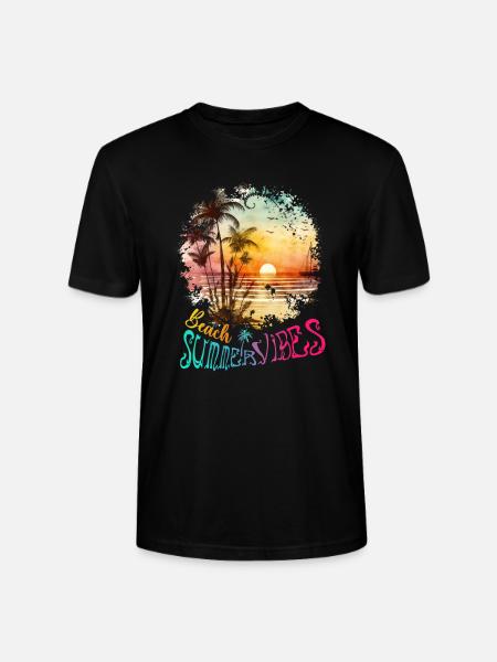 Beach Summer Vibes Surfer Geschenk - Stanley/Stella Unisex Bio-T-Shirt CRAFTER - Schwarz