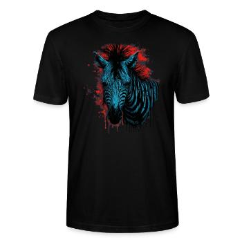 Zèbre - T-shirt bio CRAFTER Stanley Stella Unisexe - noir - Devant - Alina (178cm) & Michal (187cm)