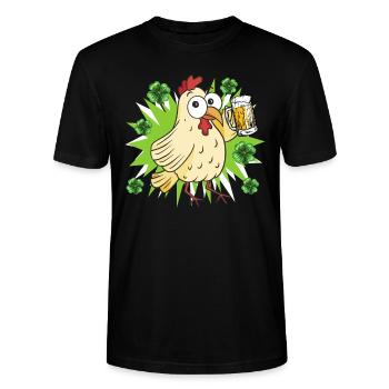 Poulet de la Saint-Patrick - T-shirt bio CRAFTER Stanley Stella Unisexe - noir - Devant - Alina (178cm) & Michal (187cm)