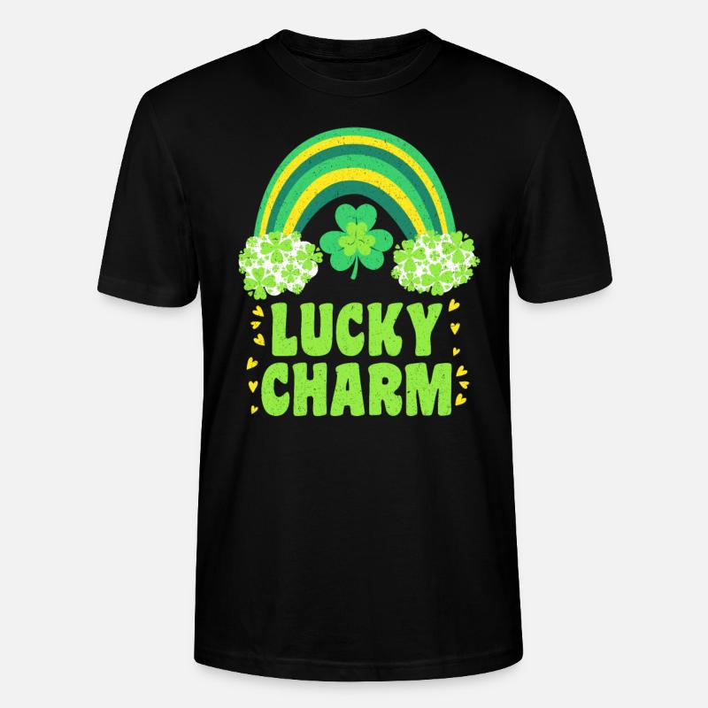 Lucky Charm Glücksbringer Regenbogen - Stanley/Stella Unisex Bio-T-Shirt CRAFTER - Schwarz