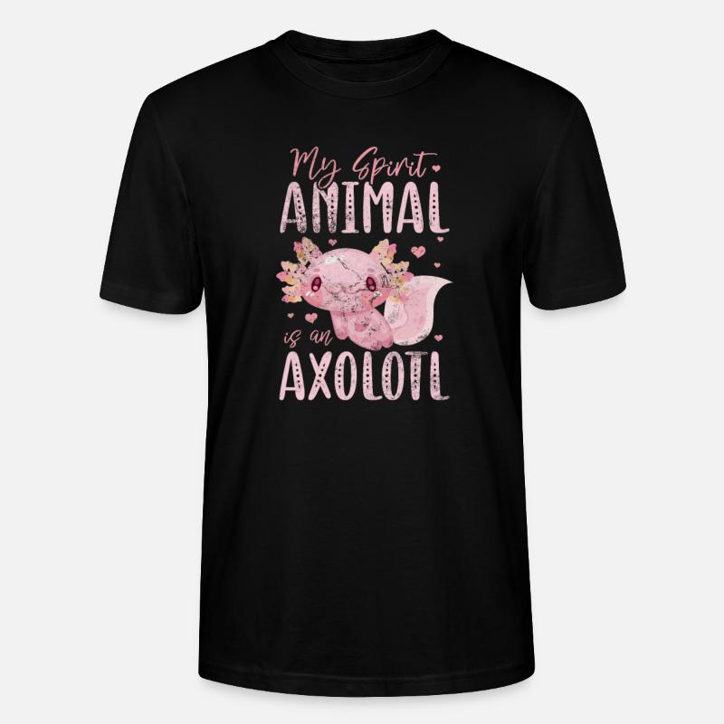 Axolotl Wassertier Wasser Geschenk - Stanley/Stella Unisex Bio-T-Shirt CRAFTER - Schwarz