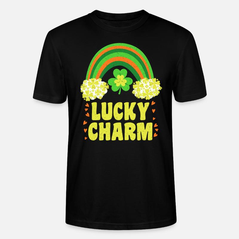 Lucky Charm Glücksbringer Regenbogen - Stanley/Stella Unisex Bio-T-Shirt CRAFTER - Schwarz