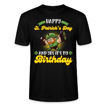 Anniversaire le jour de la Saint-Patrick - T-shirt bio CRAFTER Stanley Stella Unisexe - noir - Devant - Alina (178cm) & Michal (187cm)