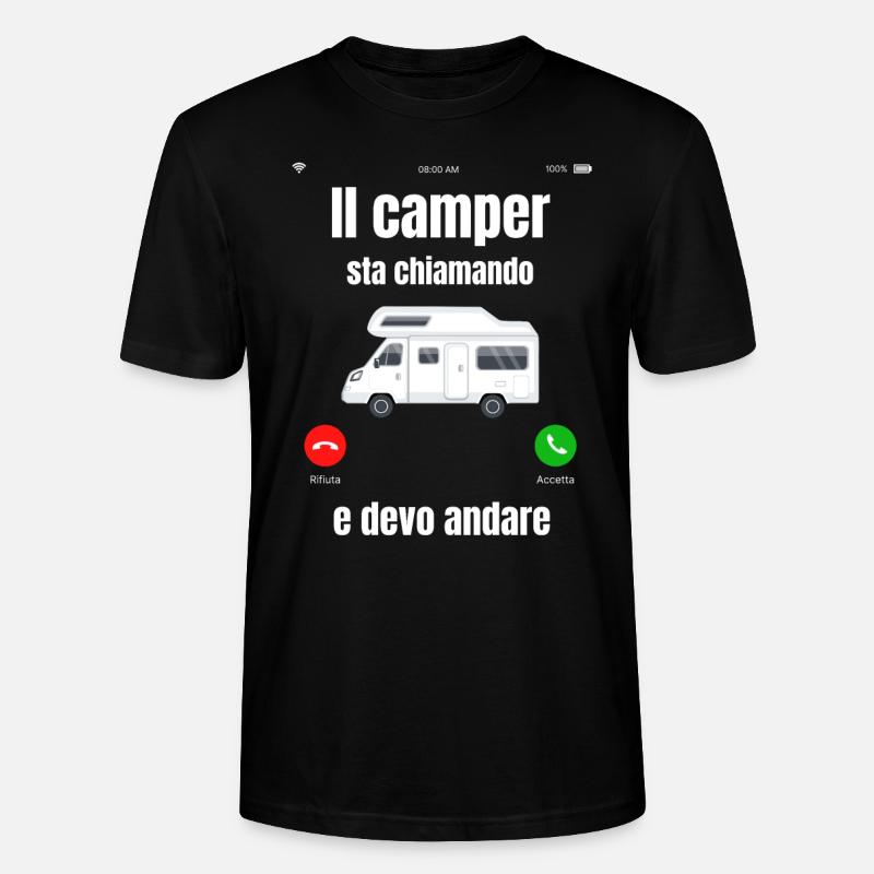 Der Camper ruft - Stanley/Stella Unisex Bio-T-Shirt CRAFTER - Schwarz