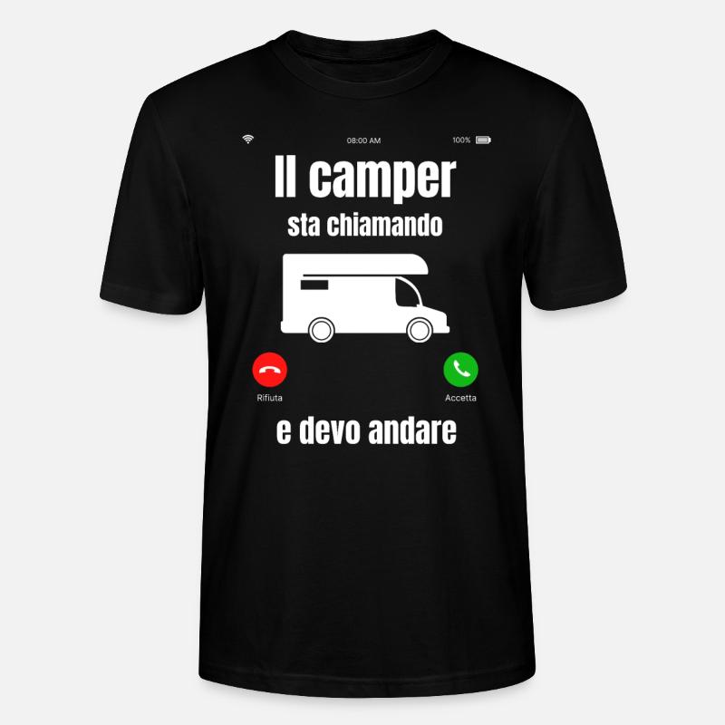 Le campeur appelle - T-shirt bio CRAFTER Stanley Stella Unisexe - noir