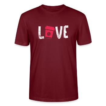 Kaffee - Stanley/Stella Unisex Bio-T-Shirt CRAFTER - Burgunderrot - Vorne - Alina (178cm) & Michal (187cm)