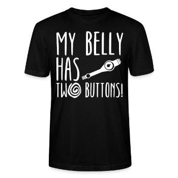Mon ventre a deux boutons Gastroparésie Conscience - T-shirt bio CRAFTER Stanley Stella Unisexe - noir - Devant - Alina (178cm) & Michal (187cm)