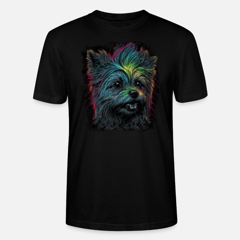 Punky Yorkshire Terrier - Stanley/Stella Unisex Bio-T-Shirt CRAFTER - Schwarz