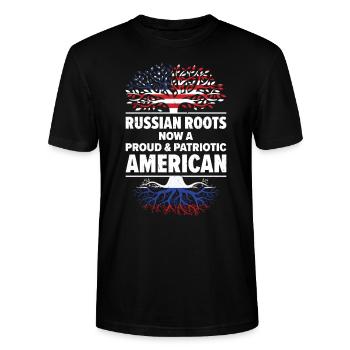 Geboren Russisch Russland Amerikanisch USA - Stanley/Stella Unisex Bio-T-Shirt CRAFTER - Schwarz - Vorne - Alina (178cm) & Michal (187cm)