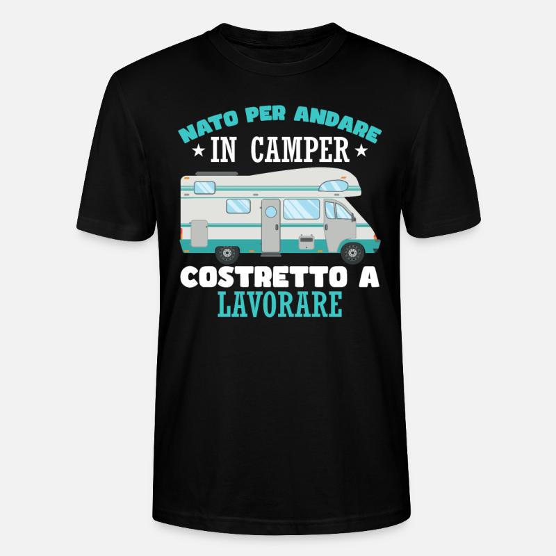 Fun camper camper camping - Stanley/Stella CRAFTER Unisex Organic T-Shirt - black