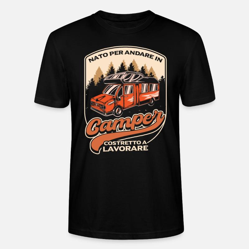 Camper | Camping | Camper | Caravan - Stanley/Stella CRAFTER Unisex Organic T-Shirt - black