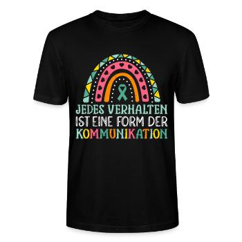 Autismus Awareness und Solidarität - Stanley/Stella Unisex Bio-T-Shirt CRAFTER - Schwarz - Vorne - Alina (178cm) & Michal (187cm)