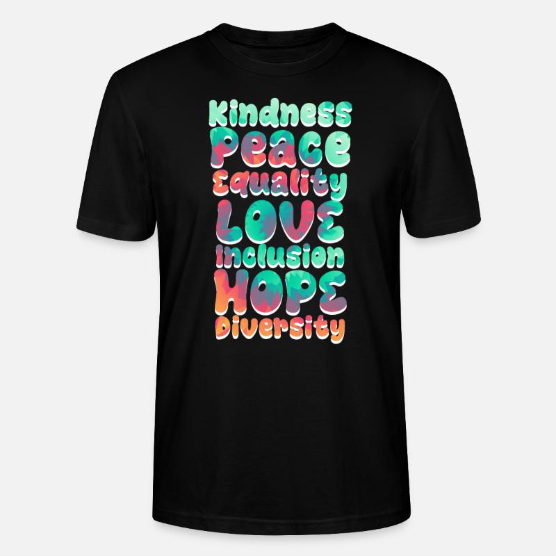 Inclusion Acceptation Gentillesse Solidarité - T-shirt bio CRAFTER Stanley Stella Unisexe - noir
